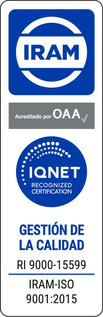 Certificación IRAM ISO 9001:2015 — Acreditado por OAA — IQNET